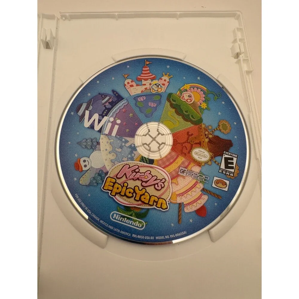 Kirby's Epic Yarn (Nintendo Wii, 2010) Disc Only (Tested/Working)